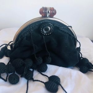 Marni Suede Kisslock Closure Clutch